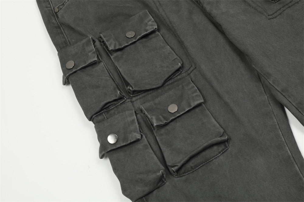 Mechanical Style Tactical Multi-pocket Jeans Men
