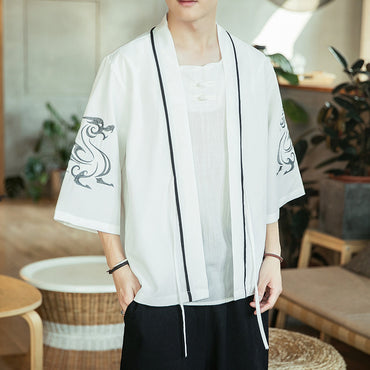 Chinese Style Jacket Retro Robe Young Men