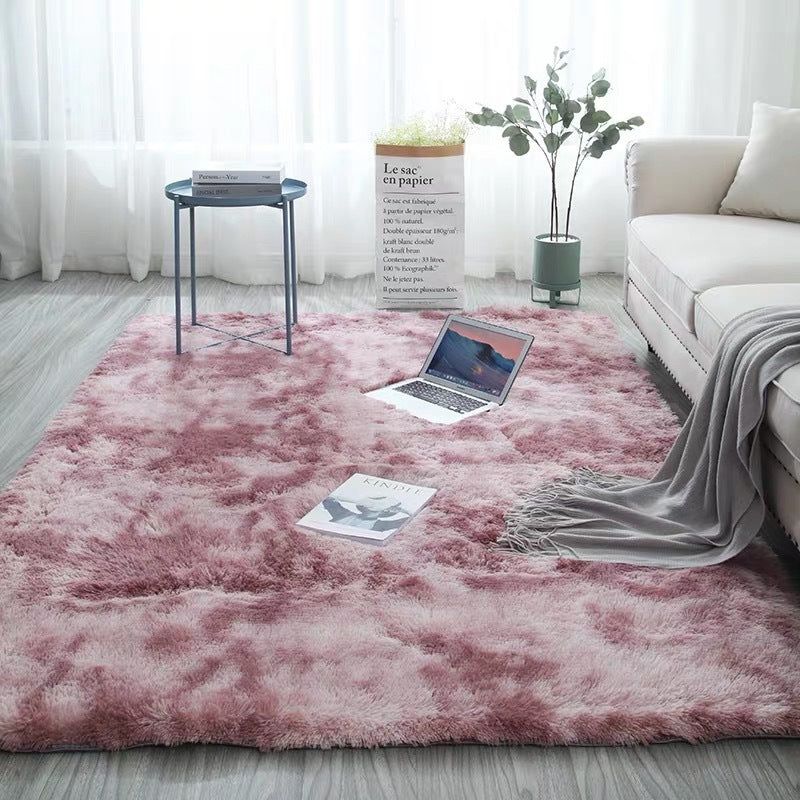 Tie-Dye Gradient Color Printed Silk Wool Carpet