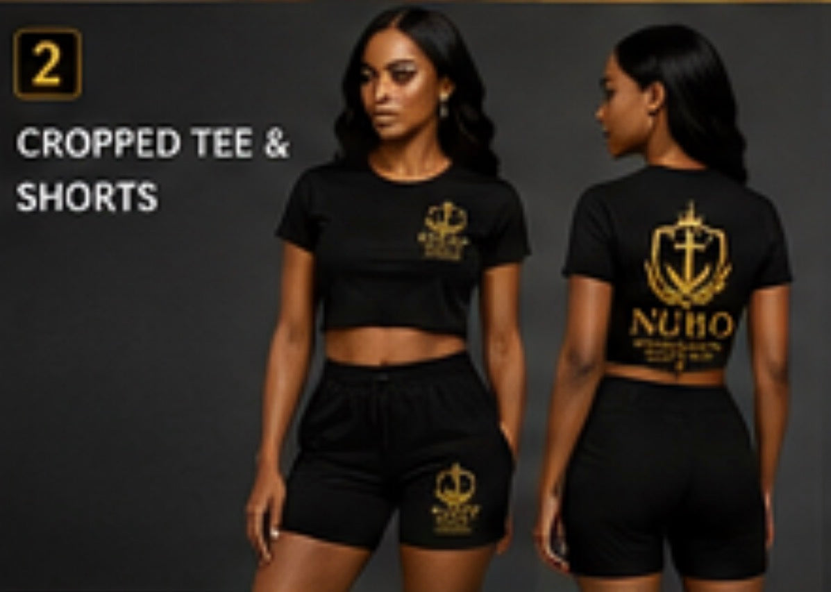 Woman Cropped Tee &Shorts