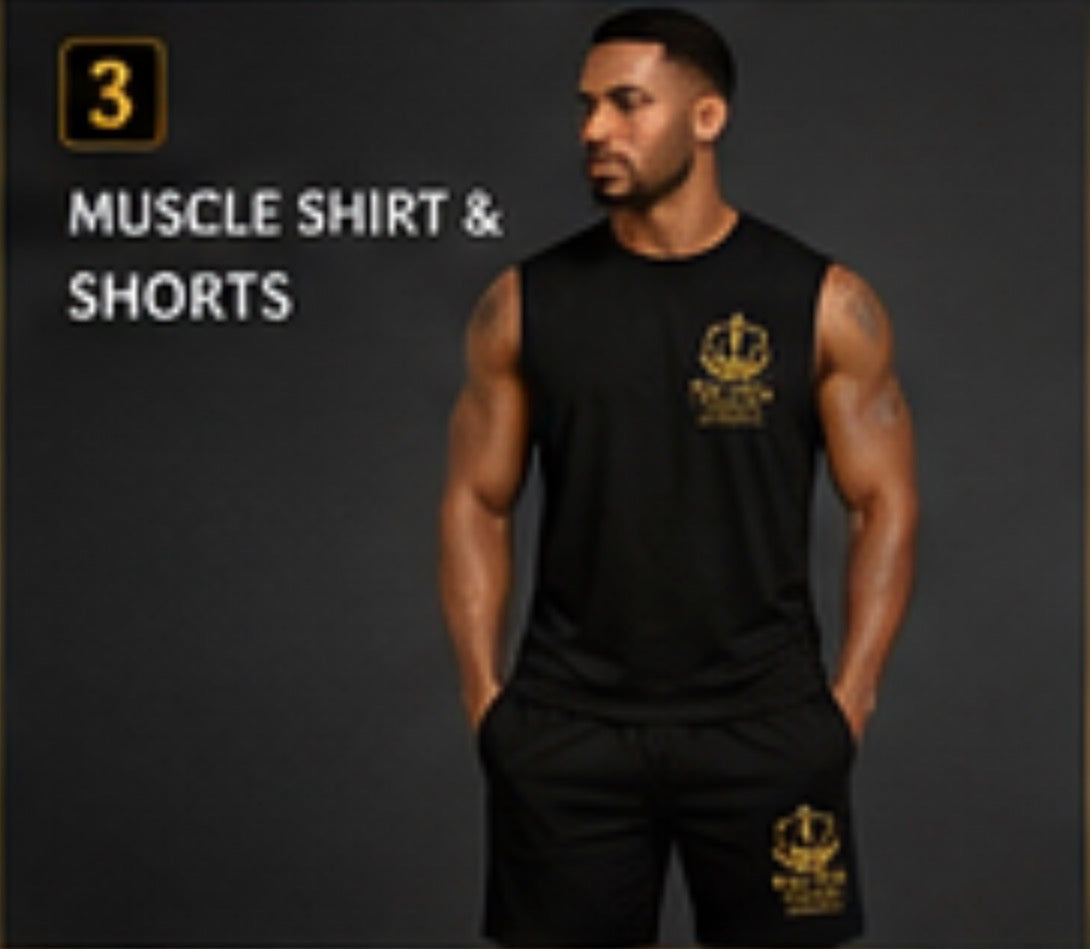 NUBO Men's Muscle Shirt & Shorts Set