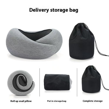 Soft Memory Foam Travel Neck Pillow U Shape Adjustable Support Comfortably Sleeping On Plane Car Office Noon Break