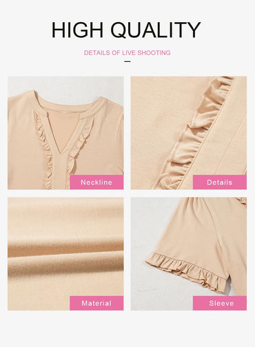 Womens Dresses Summer Spring V Neck Short Sleeve Casual A Line Flowy Swing Dress Mini Dress