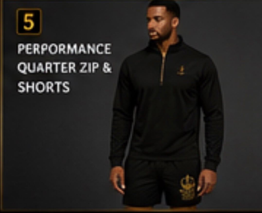 NUBO Men's Performance Quarter-Zip & Shorts Set