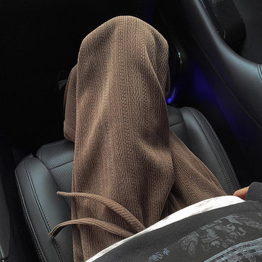 Wheat Pattern Men's Heavy Casual Pants Retro Drape Wide Leg