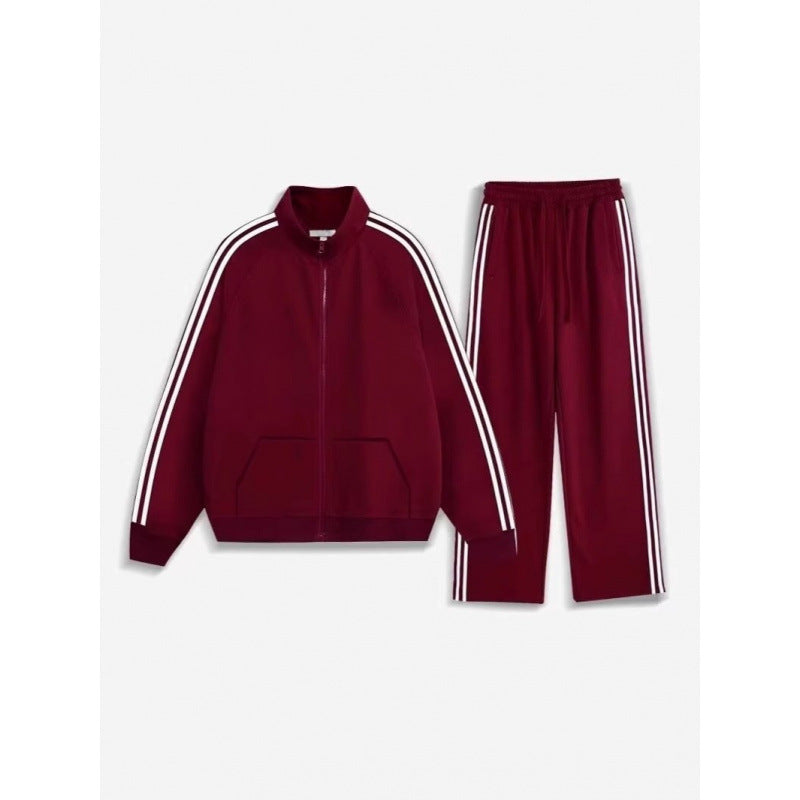 Navy Blue Long Sleeve Cardigan Suit Men's And Women's Spring And Autumn