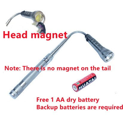 Telescopic flashlight led magnet pick up gadget