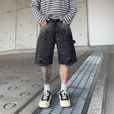 Fashion Work Clothes Gradient Cropped Pants Men