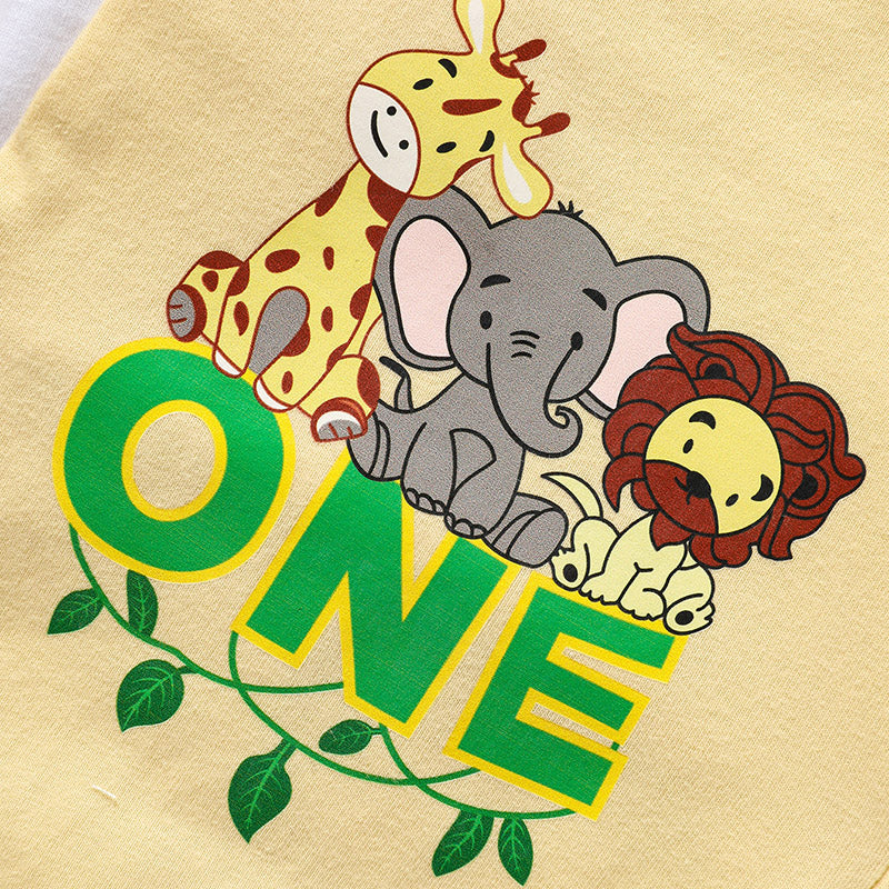 Infant Baby Boy Gentleman Outfit Summer Short Sleeve Crew Neck T Shirt First Birthday Suspender Romper Jumpsuit Set