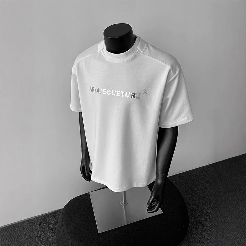 Shoulder Short Sleeve Men Clothing Summer Pu Handsome Heavy