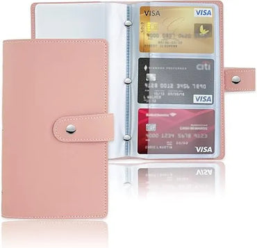 Business Card Holder Book, Business Card Book Case PU Leather Organization Binder Name ID Card Holder For Men & Women, Up To 96 Cards Capacity