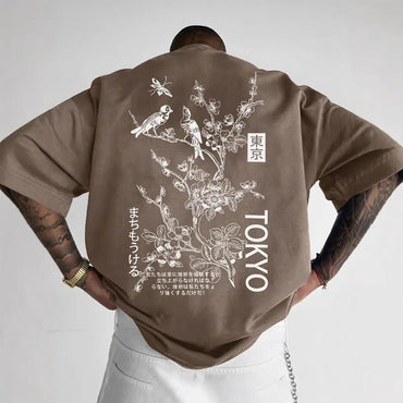 Retro Loose-fit Short-sleeve Printed T-shirt