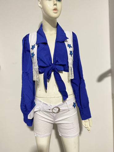 Split Blue XINGX Cheerleading Clothing