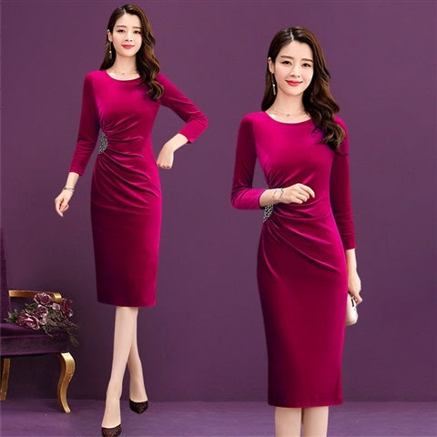 Women's Spring Clothing Pleuche Dress