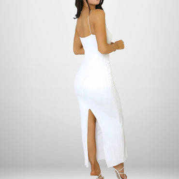 Sleeveless White Dress Women's Clothing