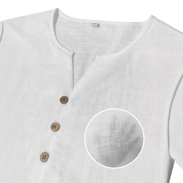 Mens Lightweight White Short-sleeve Top