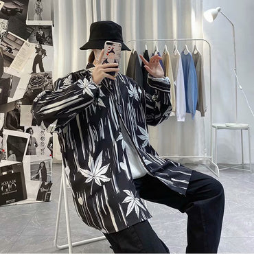 Hong Kong Style Vintage Floral Shirt Men