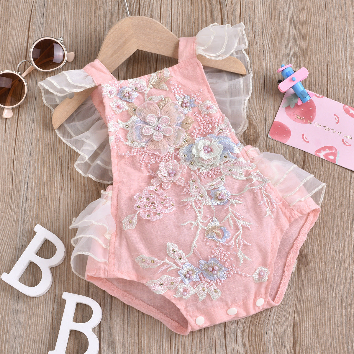 Female Child's Clothing Mesh Lace One-piece