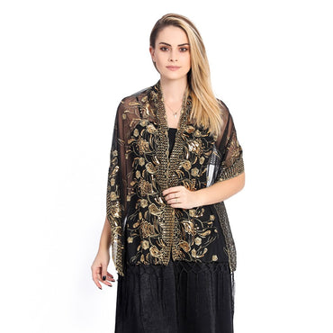 Elegant Debutante Gala Dinner Sequined Tassel Shawl Bride