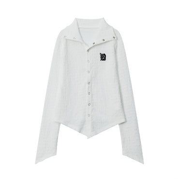 American Lapel Hong Kong Style Trendy Brand College Style Ins Embroidery Long Sleeve