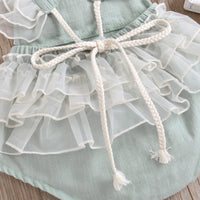 Female Child's Clothing Mesh Lace One-piece