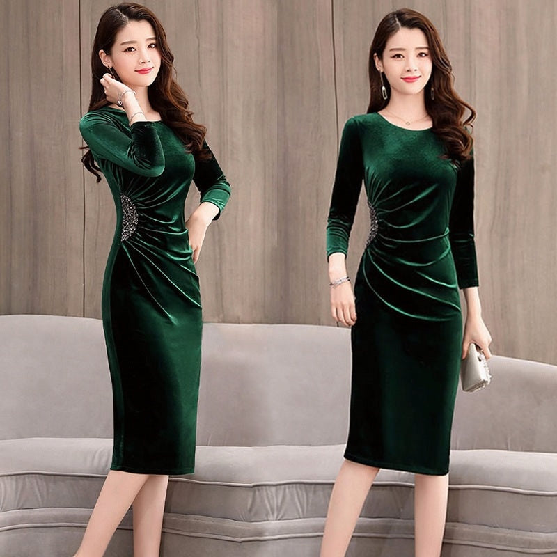 Women's Spring Clothing Pleuche Dress