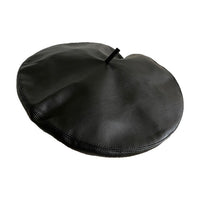 Brown Beret Women's Large Head Circumference Leather