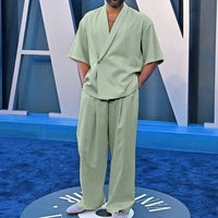 Fashion Personality Men Casual Polo Collar Suit