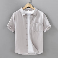 Summer Men's Casual Short-sleeved Cotton Shirt