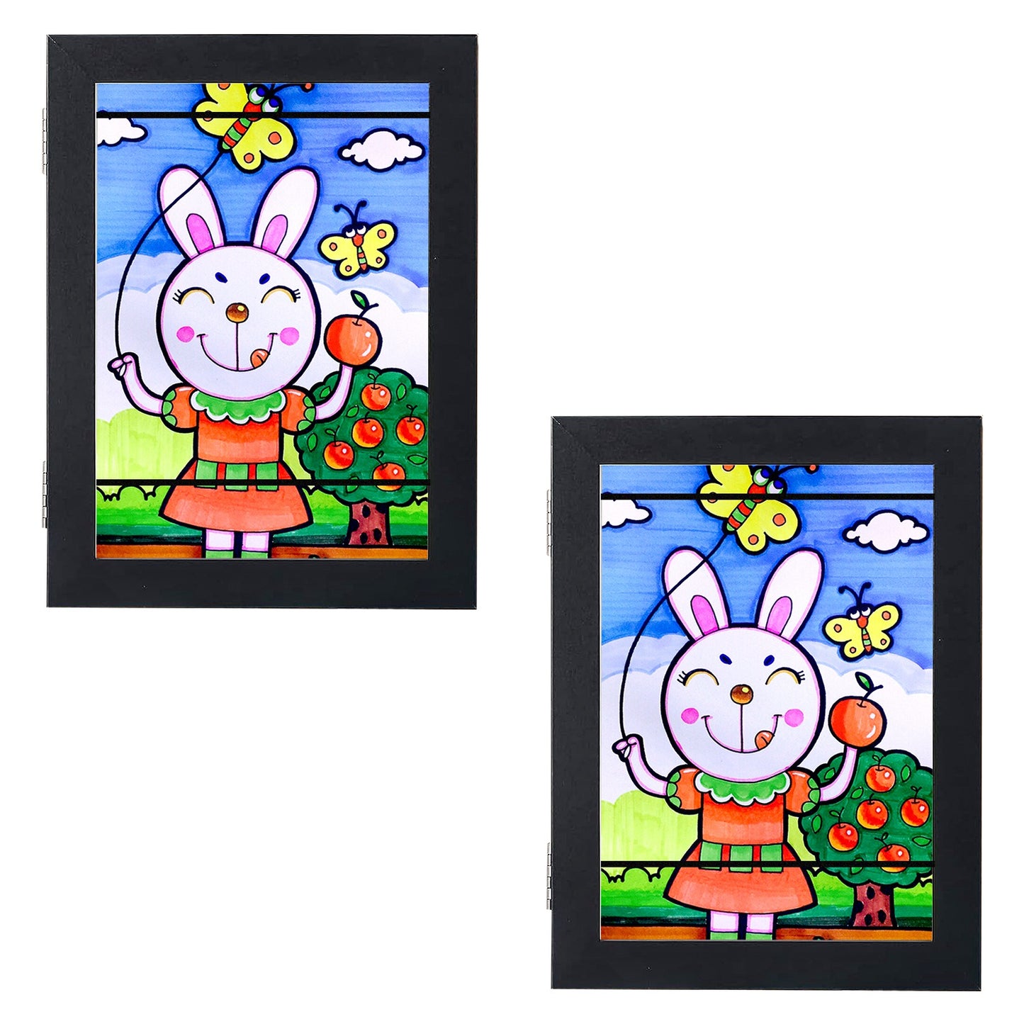 Kids Art Frame Front Opening Wooden Frame Artwork Display Storage Frame A4 Picture Frame Wall Display For Photo Art Projects Picture Children Drawing