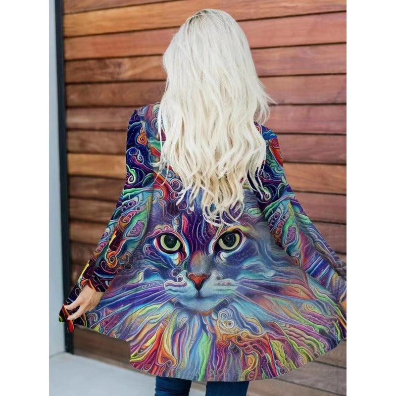 Women's Clothing Printed Trench Coat