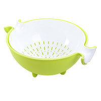Multifunctional rotary drain basket plastic round double fruit basket washing basket