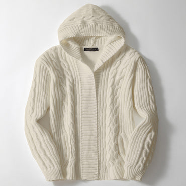European And American Mens Twisted-knit Cardigan Sweater