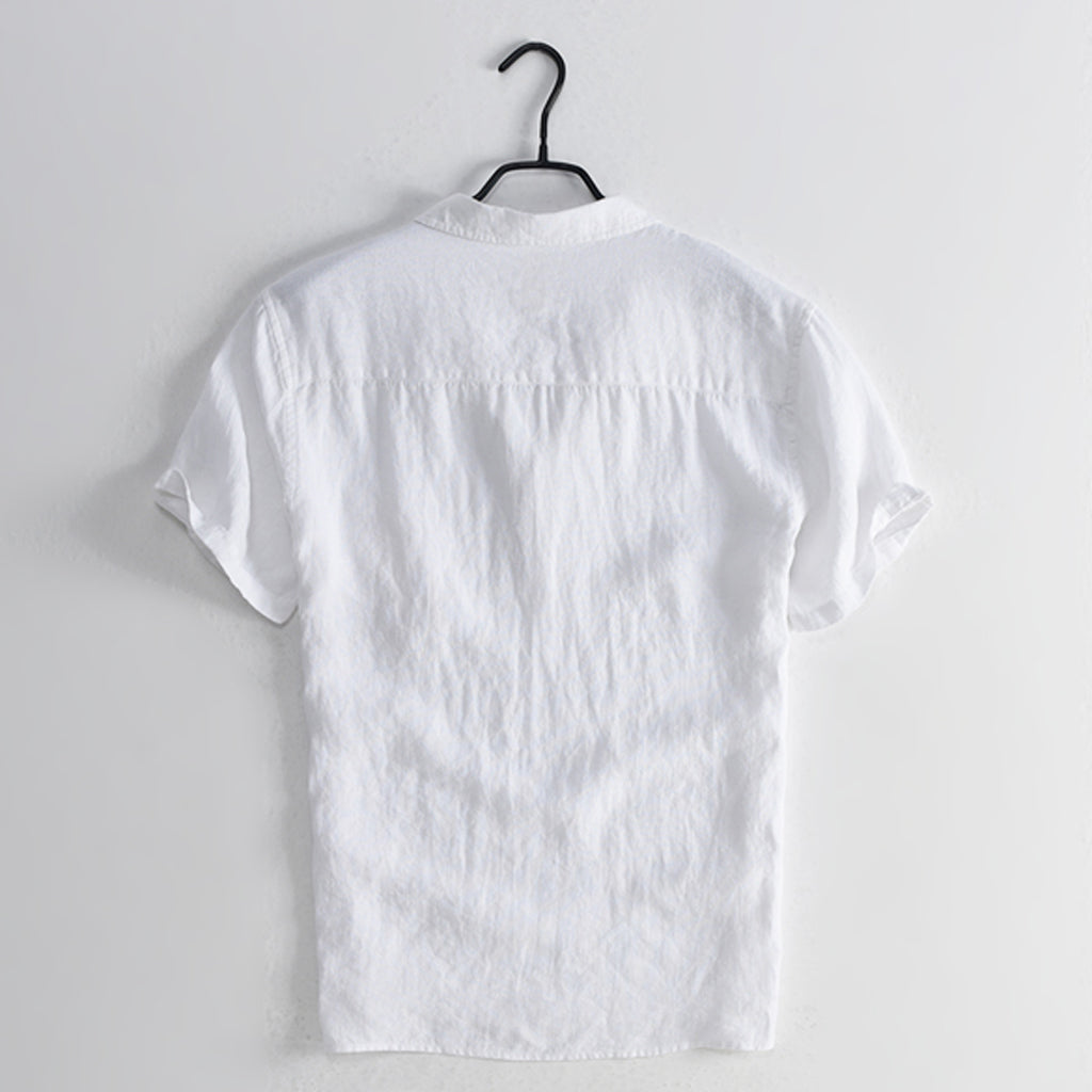 Vintage Chinese style lapel slim cotton shirt