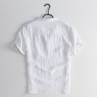 Vintage Chinese style lapel slim cotton shirt