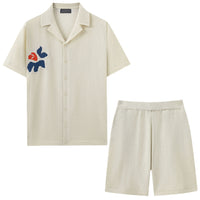 Jacquard Sweater Set Casual Sports Shorts