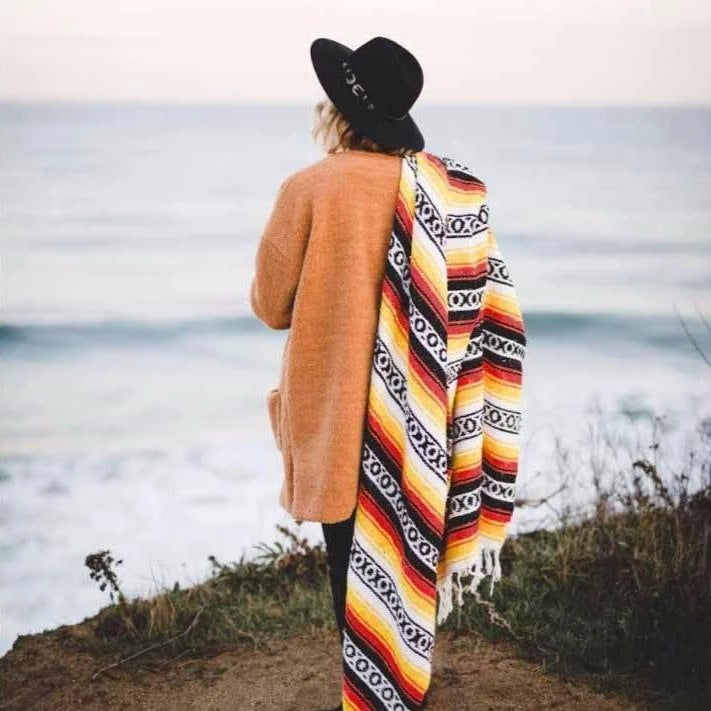 Geometric tassel style blanket