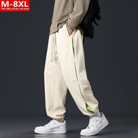 Men's Clothing Stitching Printing Ankle Banded Pants