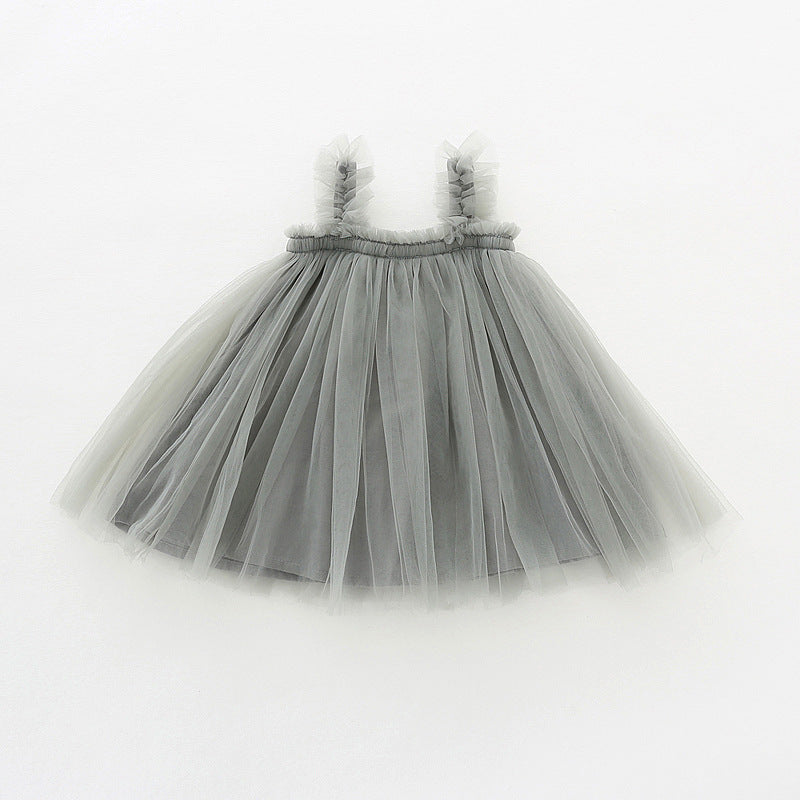 Baby Net Gauze Skirt With Wooden Ears, Princess Dress, Tutu Skirt