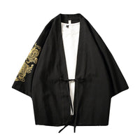 Chinese Style Men's Short-Sleeved Shirt Hanfu Crane Embroidery