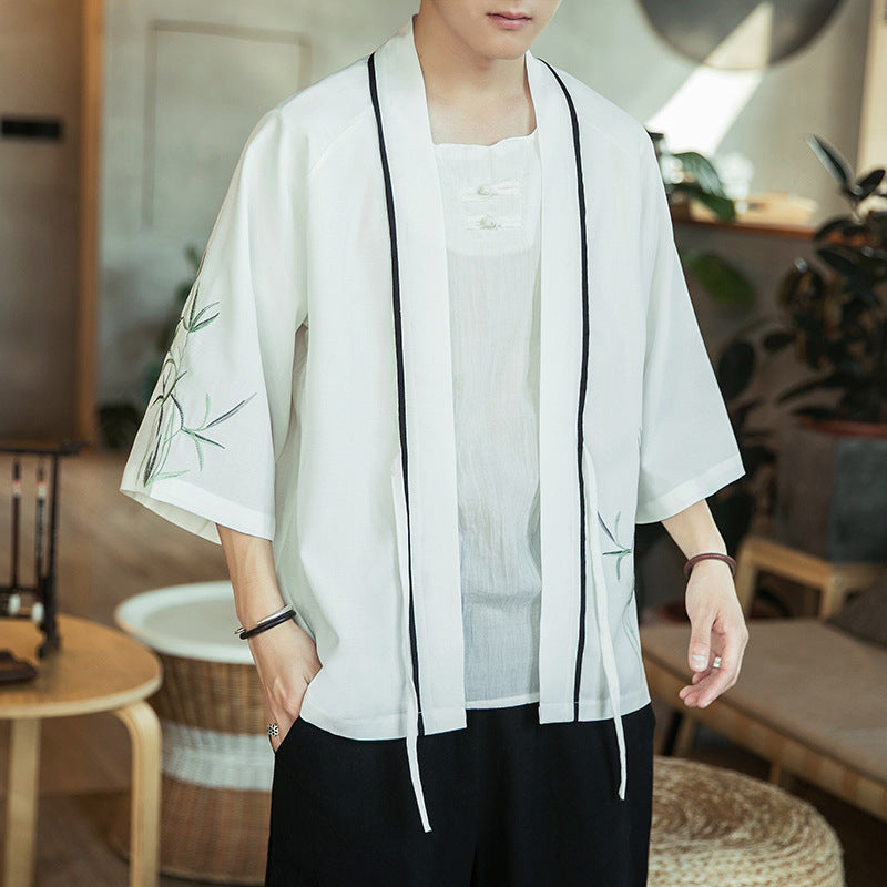 Chinese Style Jacket Retro Robe Young Men