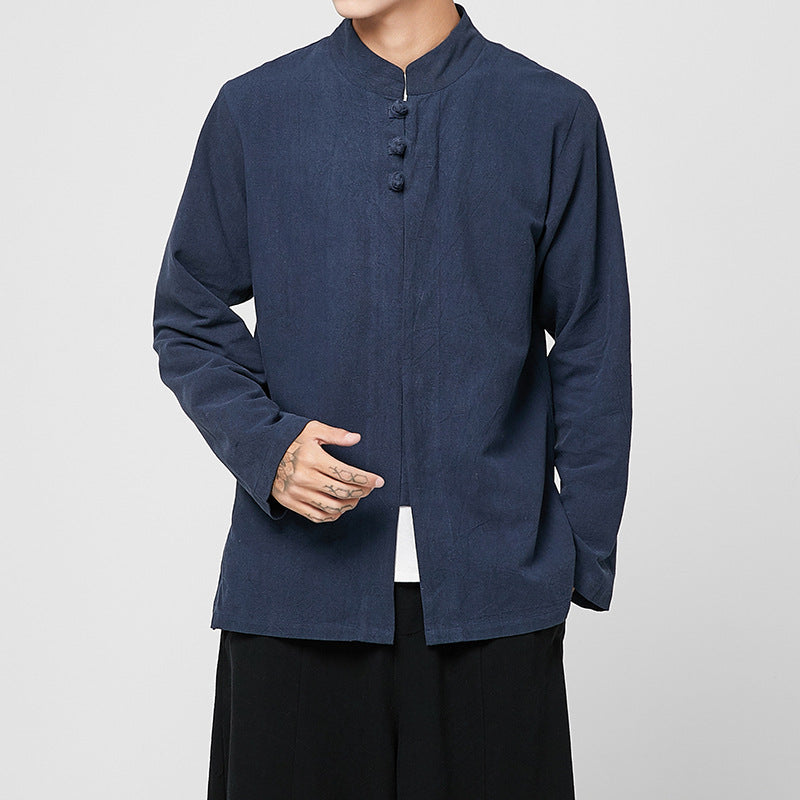 Chinese Style Linen Long-sleeved Shirt