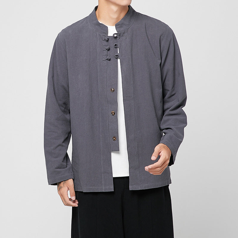 Chinese Style Linen Long-sleeved Shirt