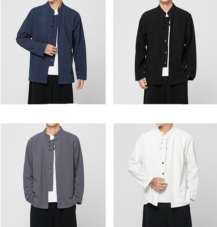 Chinese Style Linen Long-sleeved Shirt