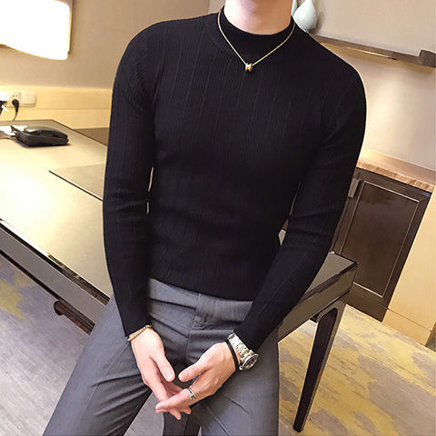 Korean Korean Style Half Turtleneck Sweater Men