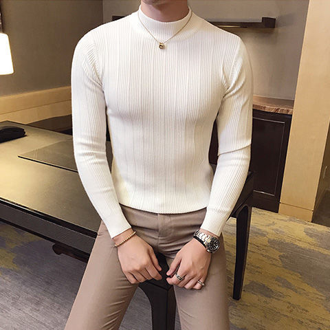Korean Korean Style Half Turtleneck Sweater Men