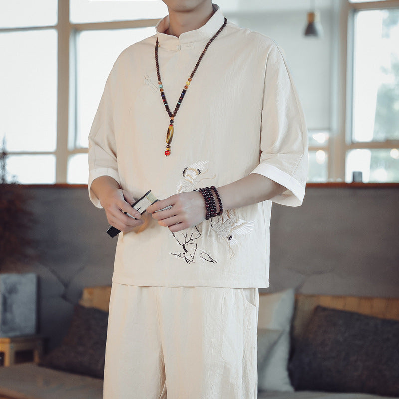 Summer New Chinese Style Suit Men
