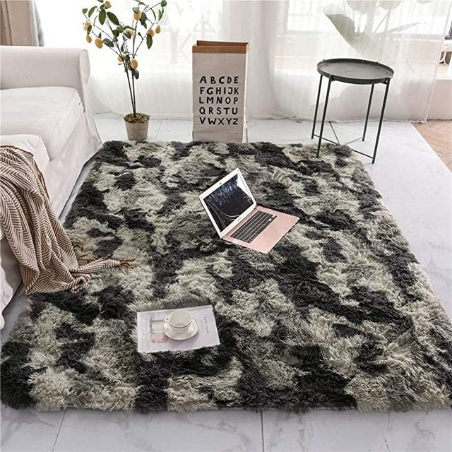 Tie-Dye Gradient Color Printed Silk Wool Carpet