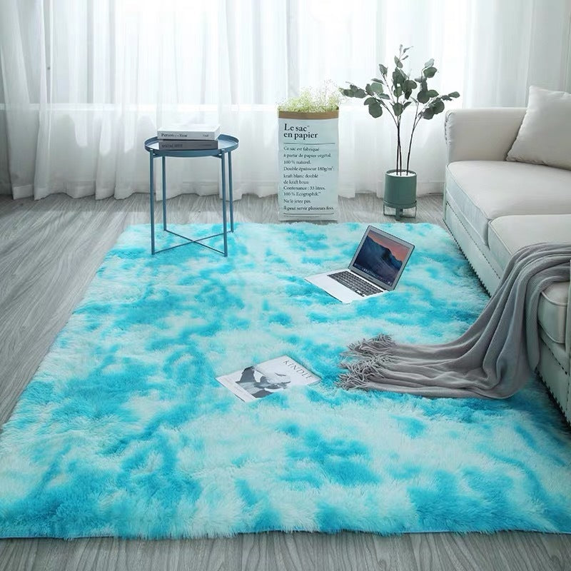 Tie-Dye Gradient Color Printed Silk Wool Carpet