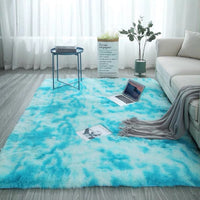 Tie-Dye Gradient Color Printed Silk Wool Carpet